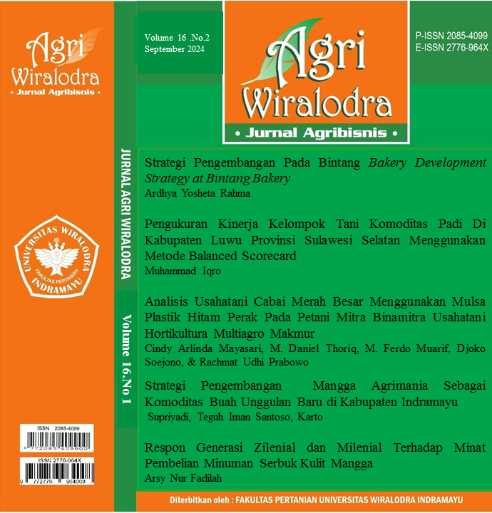 					View Vol. 16 No. 2 (2024): pengembangan usaha, analisis usaha, respon pembelian, pengukuran kinerja usaha
				